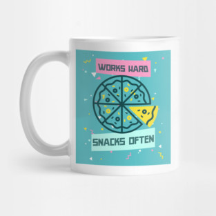 Works Hard, Snacks Often - Pizza Edition Mug