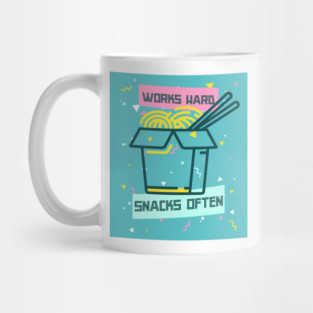 Works Hard, Snacks Often - Noodles Edition Mug