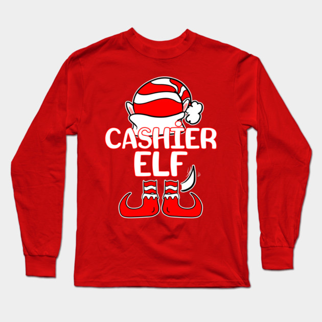 Cashier Elf Long Sleeve T-Shirt by belownormal