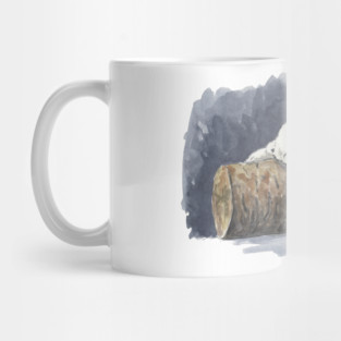 Sleeping polar bear, watercolor art Mug