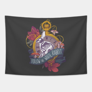 Follow the white rabbit Tapestry