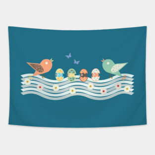 Cute birds Tapestry