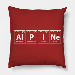 Alpine (Al-P-I-Ne) Periodic Elements Spelling Pillow