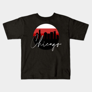 Chicago Basketball Skyline Kids T-Shirt
