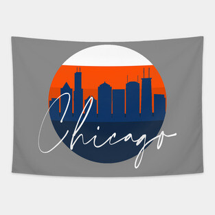 Chicago Football Skyline Tapestry