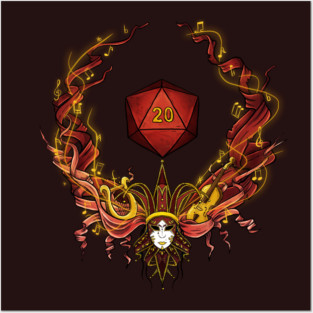 DnD bard symbol - red Posters and Art