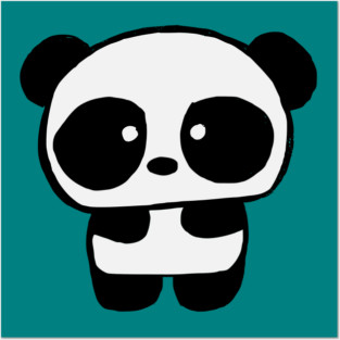 Cute Baby Panda - Teal Posters and Art