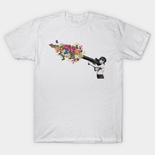Bazooka Bouquet - Street Art Banksy Fan Art T-Shirt