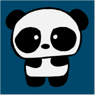 Cute Baby Panda - Ocean Blue Posters and Art