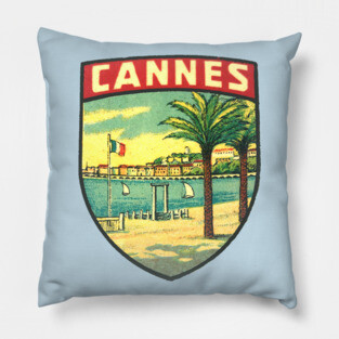 Cannes France Vintage Pillow