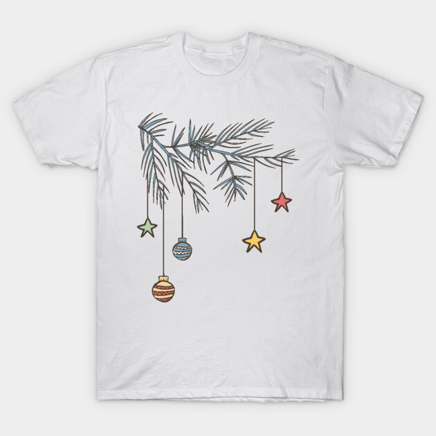 Classic Christmas: Retro Ornament Branch T-Shirt by SWON Design