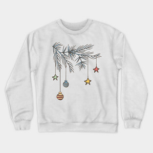 Classic Christmas: Retro Ornament Branch Crewneck Sweatshirt