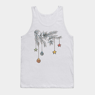 Classic Christmas: Retro Ornament Branch Tank Top