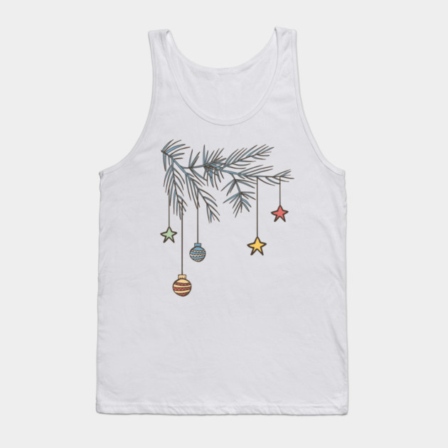 Classic Christmas: Retro Ornament Branch Tank Top by SWON Design