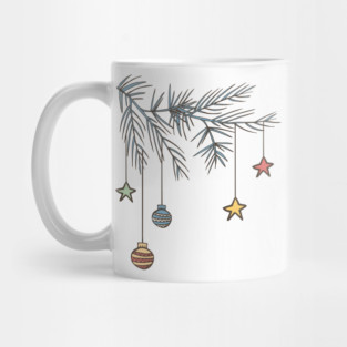 Classic Christmas: Retro Ornament Branch Mug