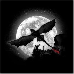 Moonlight Dragon Rider Posters and Art