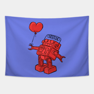 LOVEBOT RED Tapestry