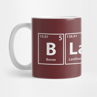 Black (B-La-C-K) Periodic Elements Spelling Mug