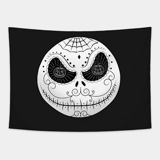 Cartoon Mexican Skull Sugar Tapestry