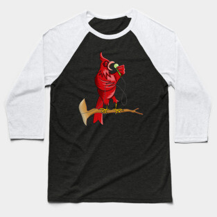 Singing Cardinal Bird Baseball T-Shirt