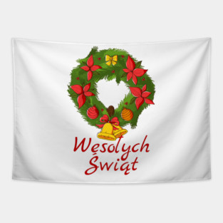Wesolych Swiat Polish Xmas Tapestry