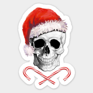 Skull christmas humor sweater Sticker