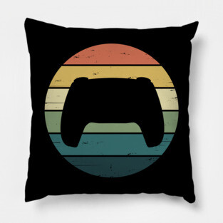 Retro Rainbow Video Game Console Controller for Gamer Pillow