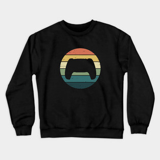 Retro Rainbow Video Game Console Controller for Gamer Crewneck Sweatshirt