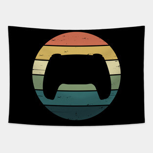 Retro Rainbow Video Game Console Controller for Gamer Tapestry
