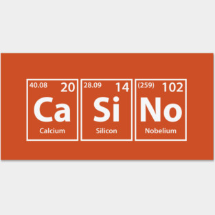 Casino (Ca-Si-No) Periodic Elements Spelling Posters and Art
