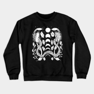 Venus Flytrap, Sundew Carnivorous Plants, Crystals, Moon Phases, Gothic Witchy Nature Crewneck Sweatshirt