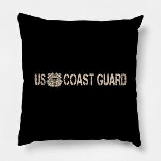 US Coast Guard USCG U.S. Armed Forces T-Shirt Tee Men's Coast Guard Vintage Basic Pillow