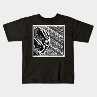 Black Panther - Lino Pattern Kids T-Shirt