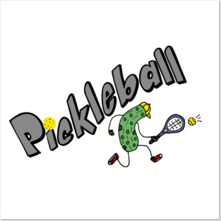 Funny Pickle Playing Pickleball Posters and Art