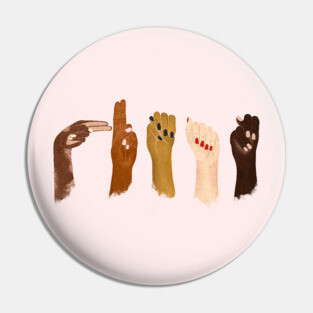 Human Hands Come in Many Colors Pin