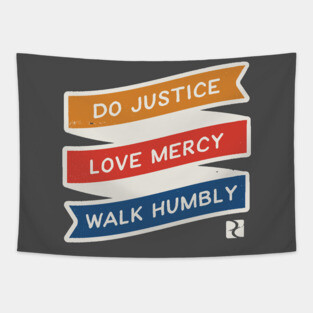 Justice, Mercy, Humility Color Tapestry