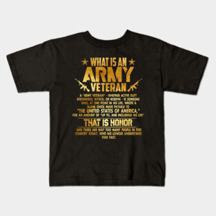 What's an Army Veteran Gold Foil Effect Kids T-Shirt