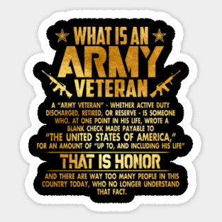 What's an Army Veteran Gold Foil Effect Sticker