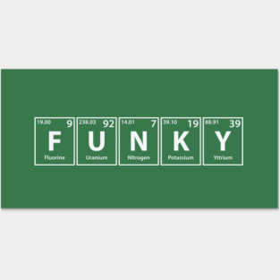 Funky (F-U-N-K-Y) Periodic Elements Spelling Posters and Art