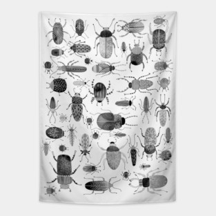 Ink Beetles and Bugs Tapestry