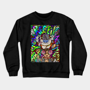 Ren and Stimpy Fan Art - Are You Receiving Me? by Vagabond The Artist Crewneck Sweatshirt