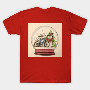 MTB,Snowman Snow Globe T-Shirt