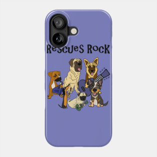 Fun Rescue Dogs Rock Artwork Phone Case