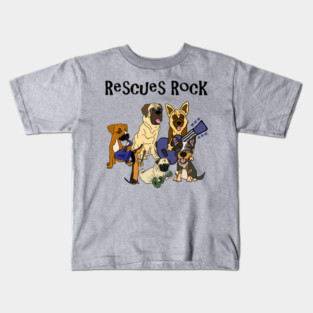 Fun Rescue Dogs Rock Artwork Kids T-Shirt