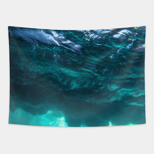 Blue Ocean Waves Tapestry