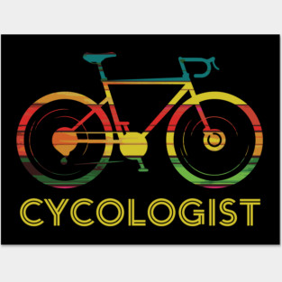 Funny Cycologist Bicycle Humor Posters and Art