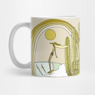 desert surf cacti daydreams // retro surf art by surfy birdy Mug