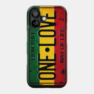 One Love Vintage Rasta License Plate Phone Case