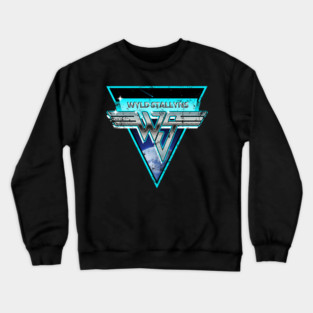 Wyld Stallyns - Bill and ted - 80s metal - blue triangle Crewneck Sweatshirt
