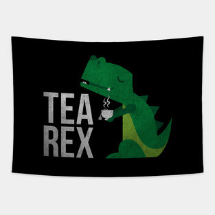 Tea Rex - Cute Funny Dinosaur Tea Pun Tapestry